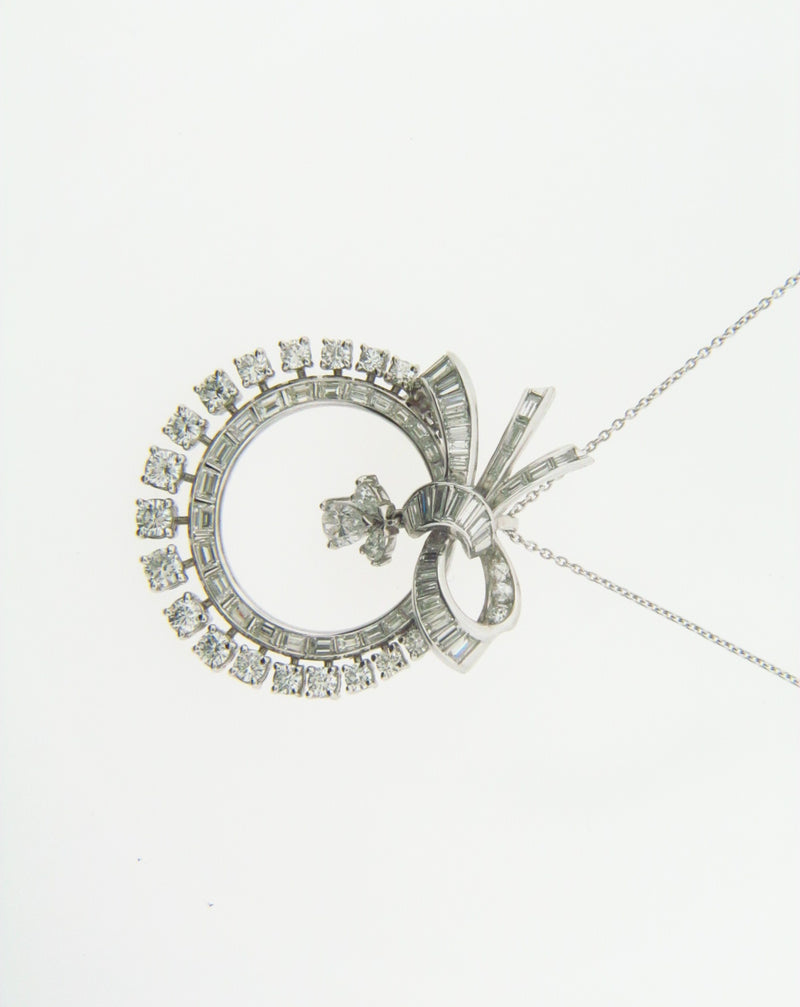 Platinum Diamond Pendant /Brooch | 18 Karat Appraisers | Beverly Hills, CA | Fine Jewelry