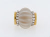 18K-YG ROCK CRYSTAL AND DIAMOND RING