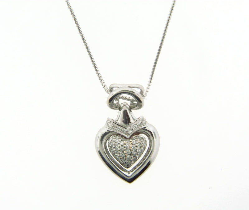 14K White Gold Diamond Heart Pendant | 18 Karat Appraisers | Beverly Hills, CA | Fine Jewelry