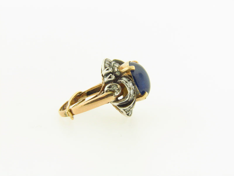 Victorian 14K Yellow Gold, Star Sapphire and Diamond Ring | 18 Karat Appraisers | Beverly Hills, CA | Fine Jewelry