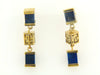 14K Yellow Gold Sodalite Dangling Earrings | 18 Karat Appraisers | Beverly Hills, CA | Fine Jewelry