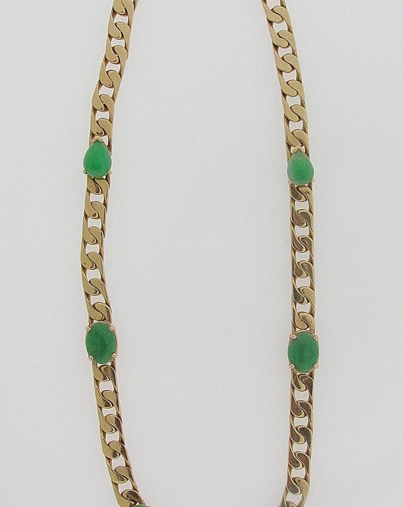 14K YELLOW GOLD JADE NECKLACE | 18 Karat Appraisers | Beverly Hills, CA | Fine Jewelry