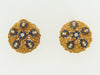 18K-YG SAPPHIRE AND DIAMOND EARCLIPS