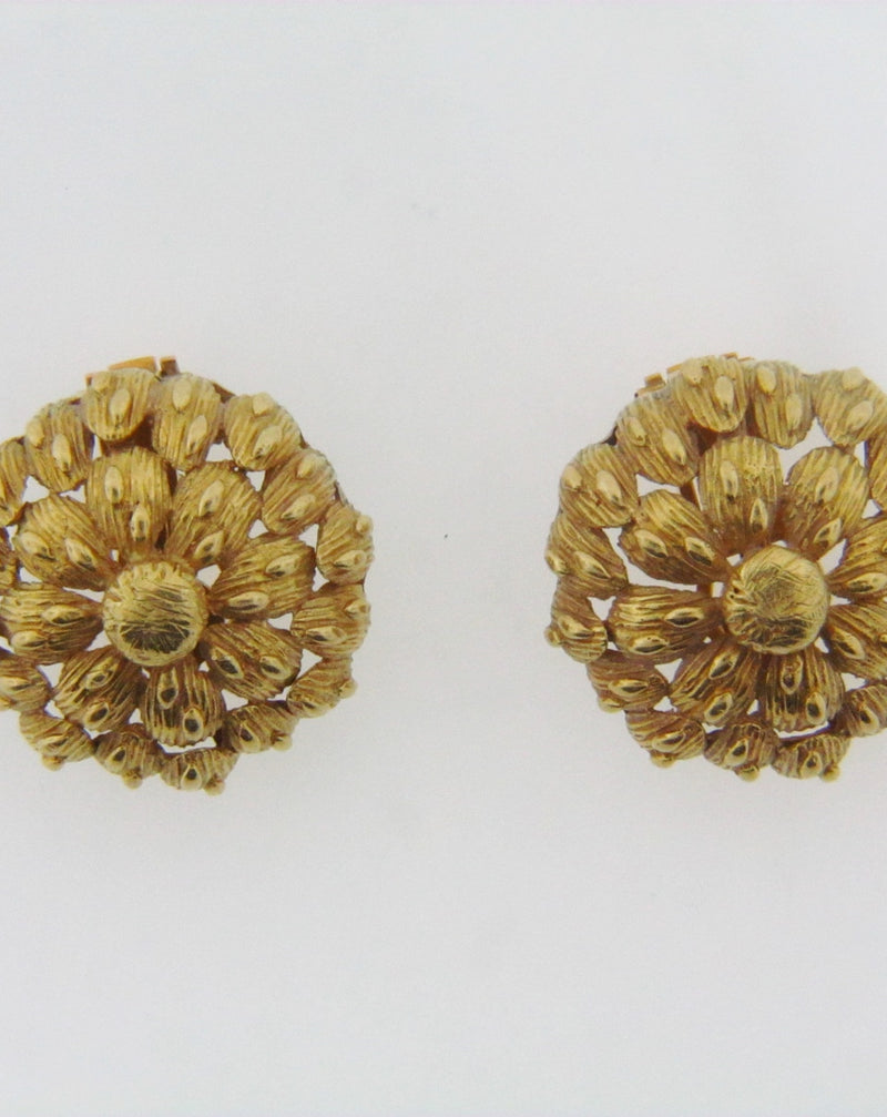 18K YELLOW GOLD TEXTURED EARRINGS | 18 Karat Appraisers | Beverly Hills, CA | Fine Jewelry