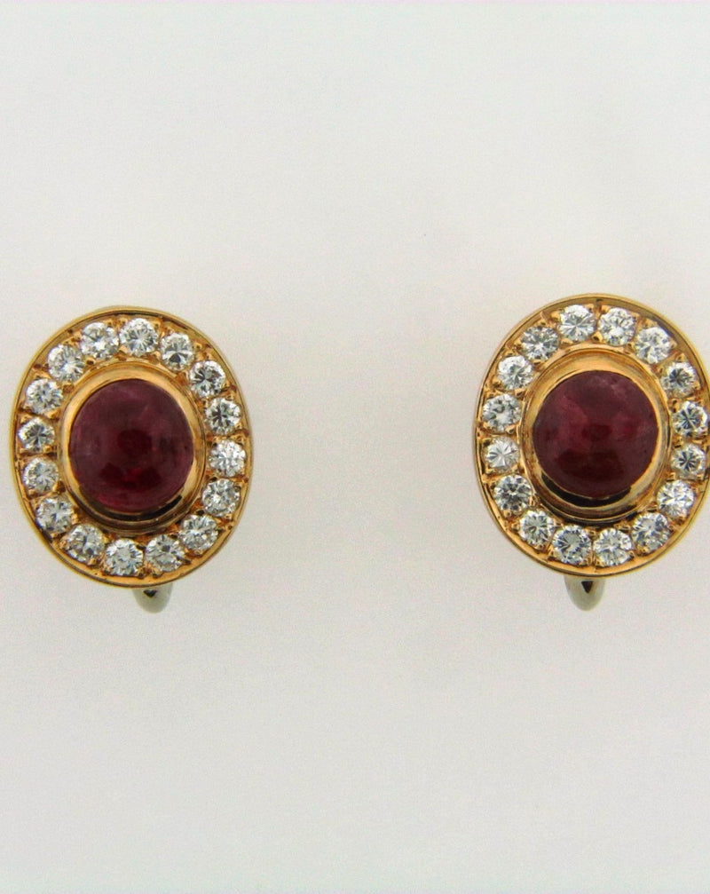 14K Yellow Gold Ruby and Diamond Earrings | 18 Karat Appraisers | Beverly Hills, CA | Fine Jewelry