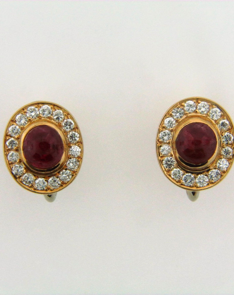 14K Yellow Gold Ruby and Diamond Earrings | 18 Karat Appraisers | Beverly Hills, CA | Fine Jewelry