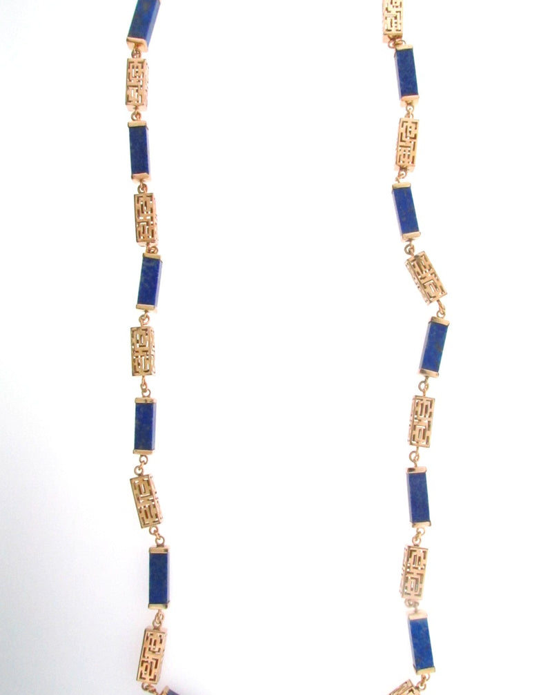 14K Yellow Gold Sodalite Necklace | 18 Karat Appraisers | Beverly Hills, CA | Fine Jewelry