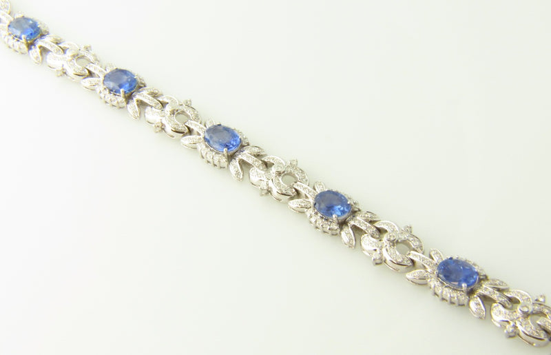 18K White Gold, Sapphire and Diamond Bracelet | 18 Karat Appraisers | Beverly Hills, CA | Fine Jewelry