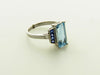 Platinum Aquamarine, Sapphire, and Diamond Ring | 18 Karat Appraisers | Beverly Hills, CA | Fine Jewelry