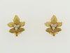18K YELLOW GOLD FLOWER DIAMOND EARRINGS | 18 Karat Appraisers | Beverly Hills, CA | Fine Jewelry