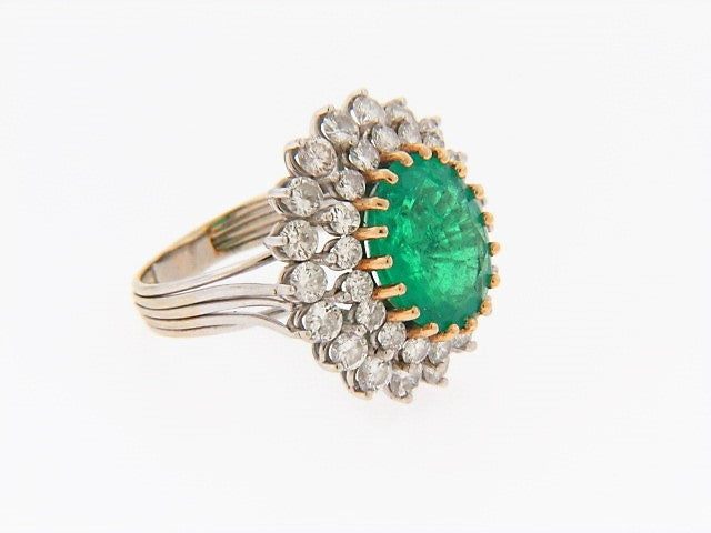 14K-WG+YG EMERALD AND DIAMOND RING | 18 Karat Appraisers | Beverly Hills, CA | Fine Jewelry