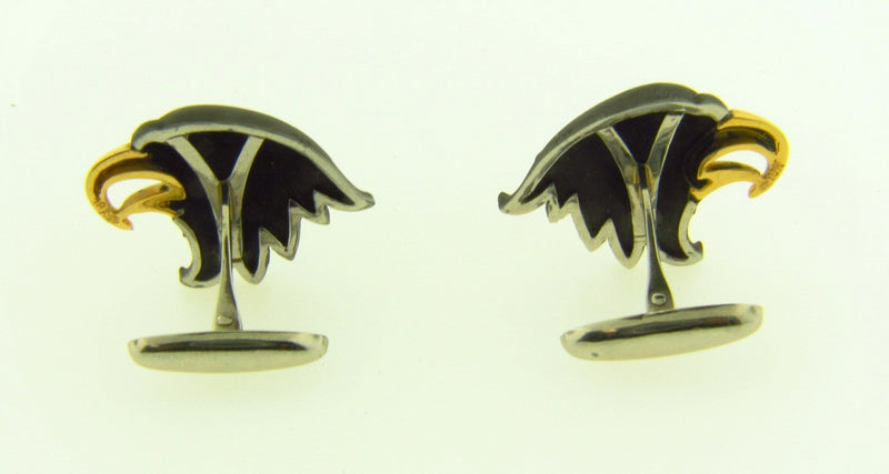 18K Yellow Gold / Oxidized Metal Cufflinks | 18 Karat Appraisers | Beverly Hills, CA | Fine Jewelry