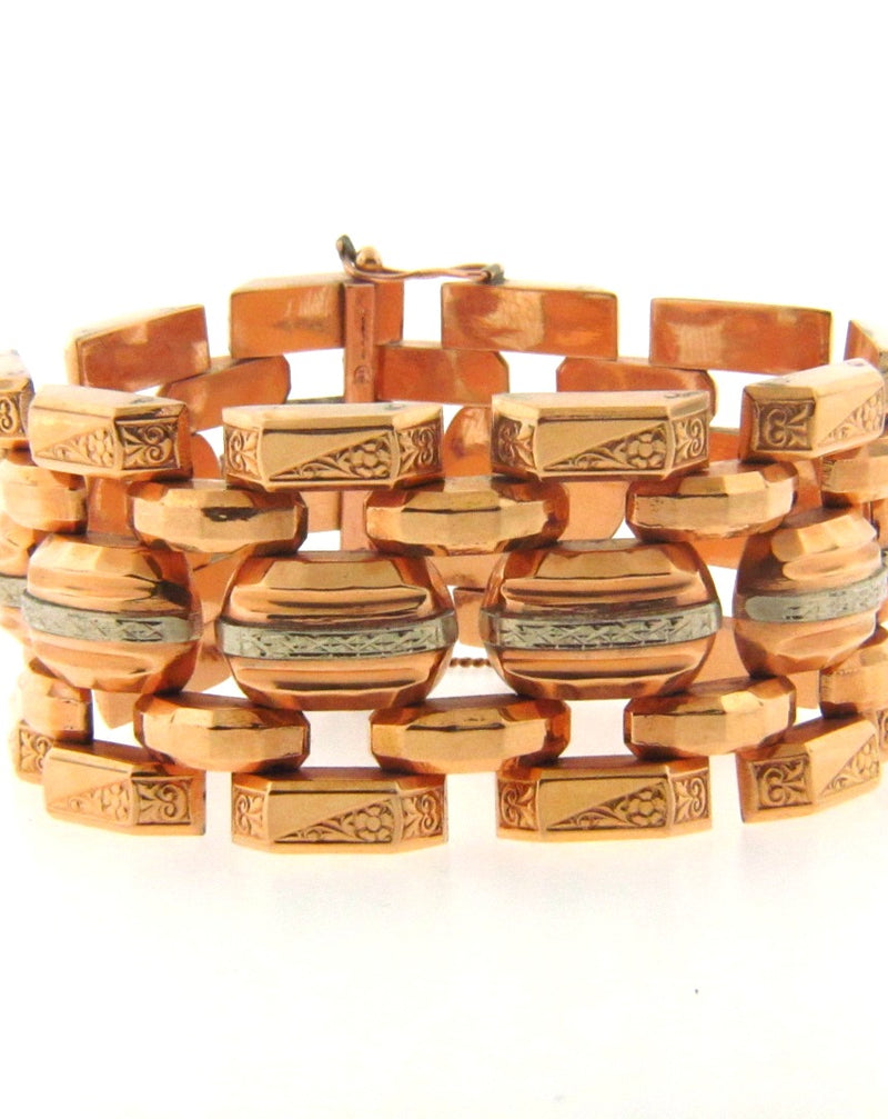 Retro, 18K Bi-Color Gold Bracelet | 18 Karat Appraisers | Beverly Hills, CA | Fine Jewelry