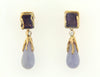 14K Yellow Gold Lavender Jade, Amethyst, and Diamond Earring | 18 Karat Appraisers | Beverly Hills, CA | Fine Jewelry