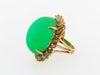14K-YG Green Chrysoprase-Chalcedony and Diamond Ring