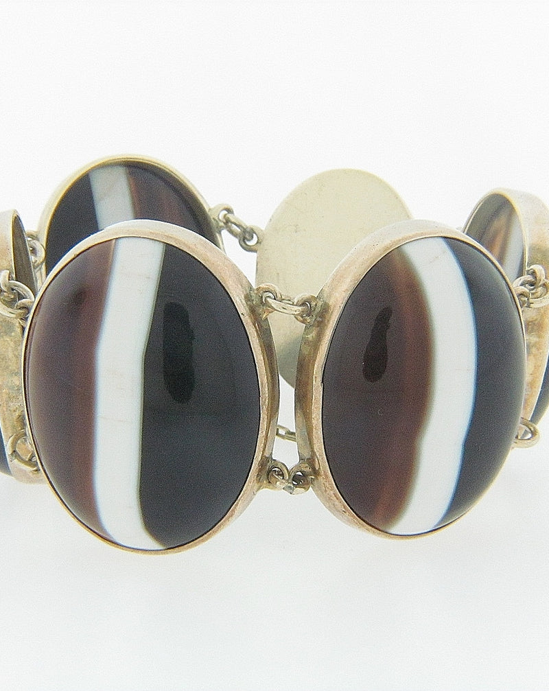 15K YELLOW GOLD BANDED AGATE BRACELET | 18 Karat Appraisers | Beverly Hills, CA | Fine Jewelry