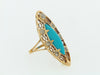 14K-WG TURQUOISE AND DIAMOND RING