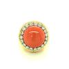 18K-YG CORAL AND DIAMOND RING