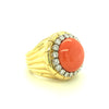 18K-YG CORAL AND DIAMOND RING