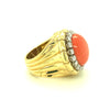 18K-YG CORAL AND DIAMOND RING