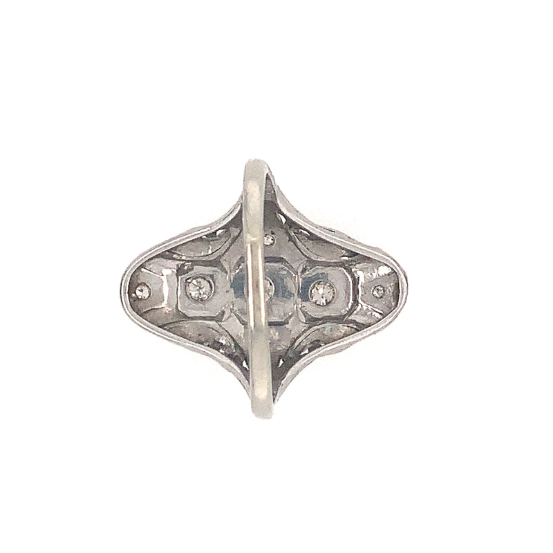 ART DECO PLATINUM DIAMOND FILIGREE RING